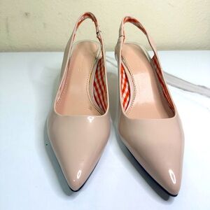 Zara Slingback Kitten Heels in Nude Color Size 36